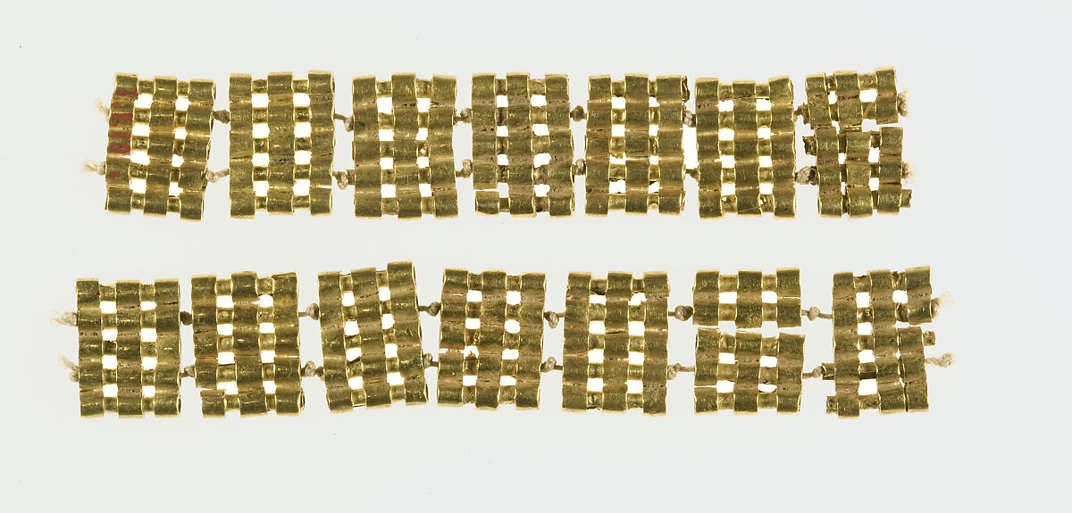 Unattached Spacers from a Bracelet or Anklet of Sithathoryunet, Gold