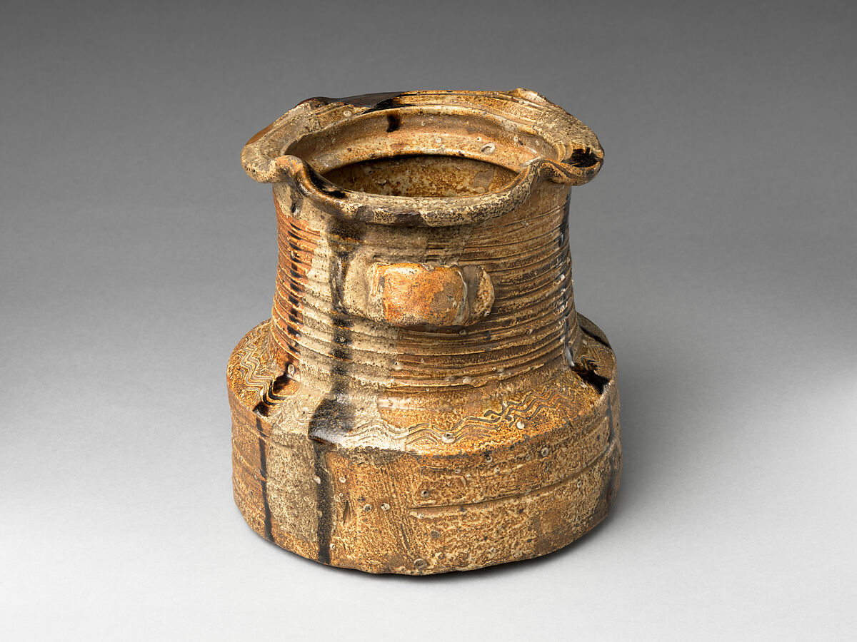 Freshwater Jar (Mizusashi), Stoneware with natural ash, feldspar, and iron glazes (Mino ware, Iga type), Japan