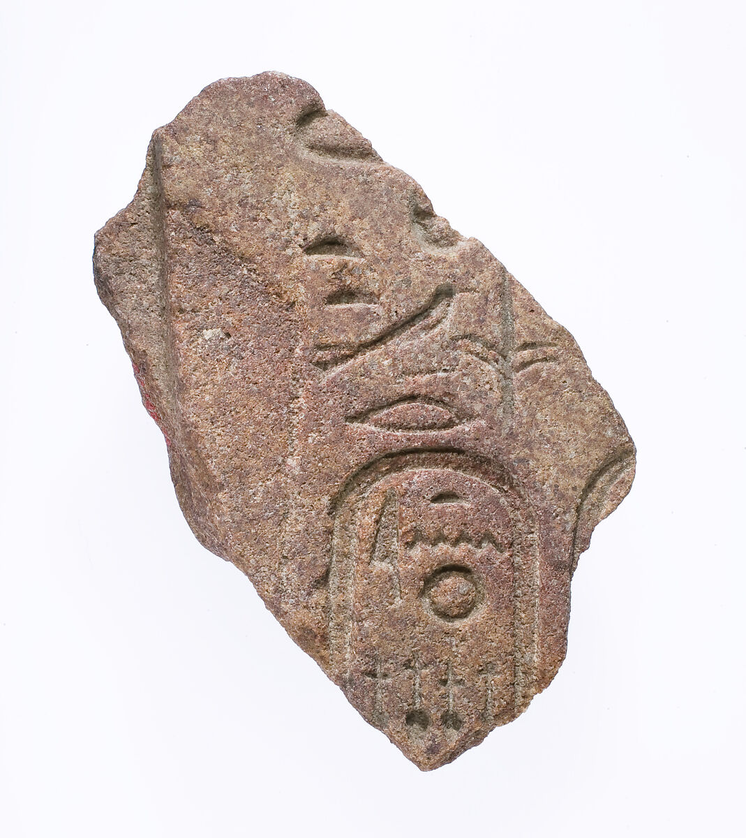 Fragment with the cartouche of Nefertiti, Red quartzite 