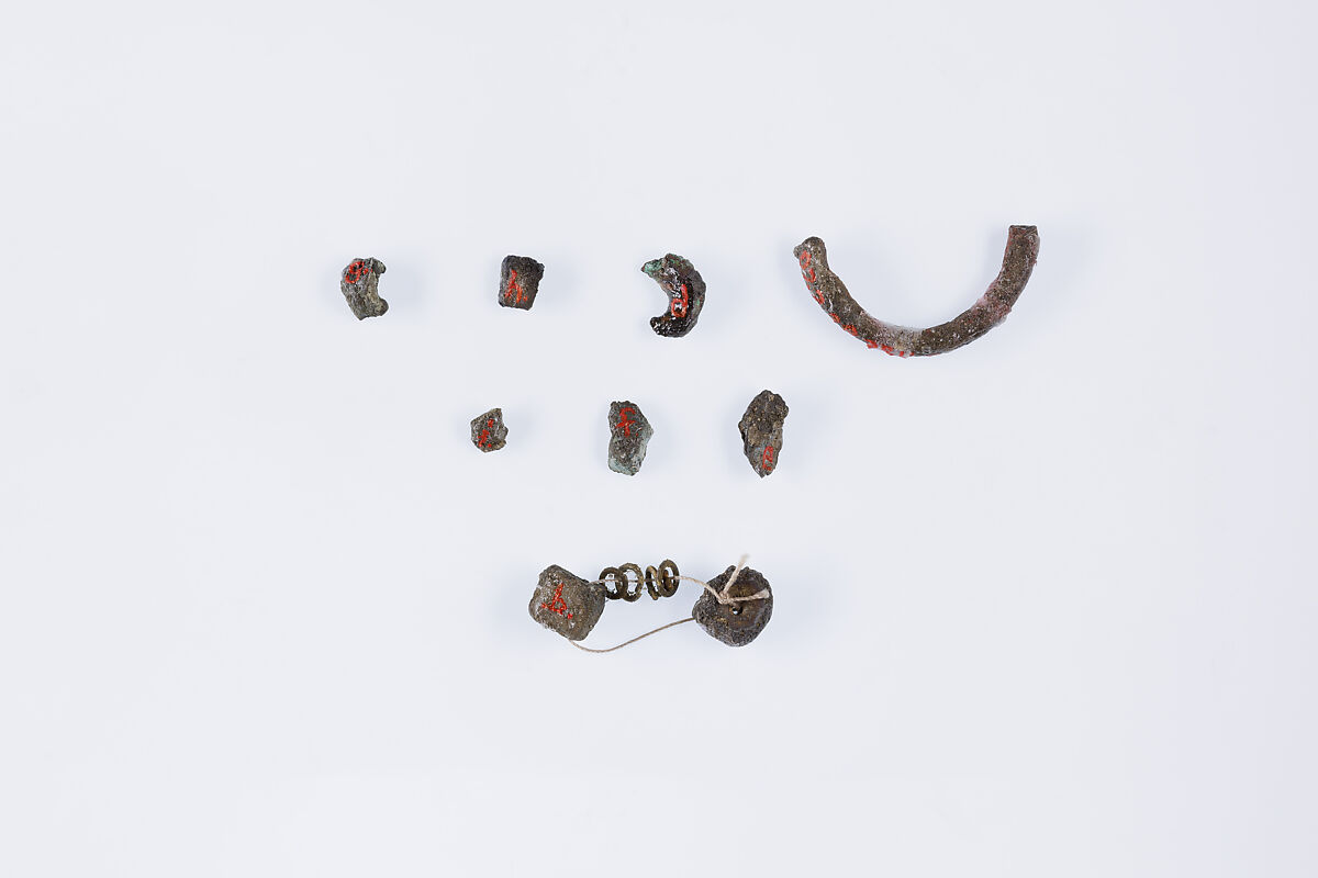 Beads and fragments of a ring, Silver