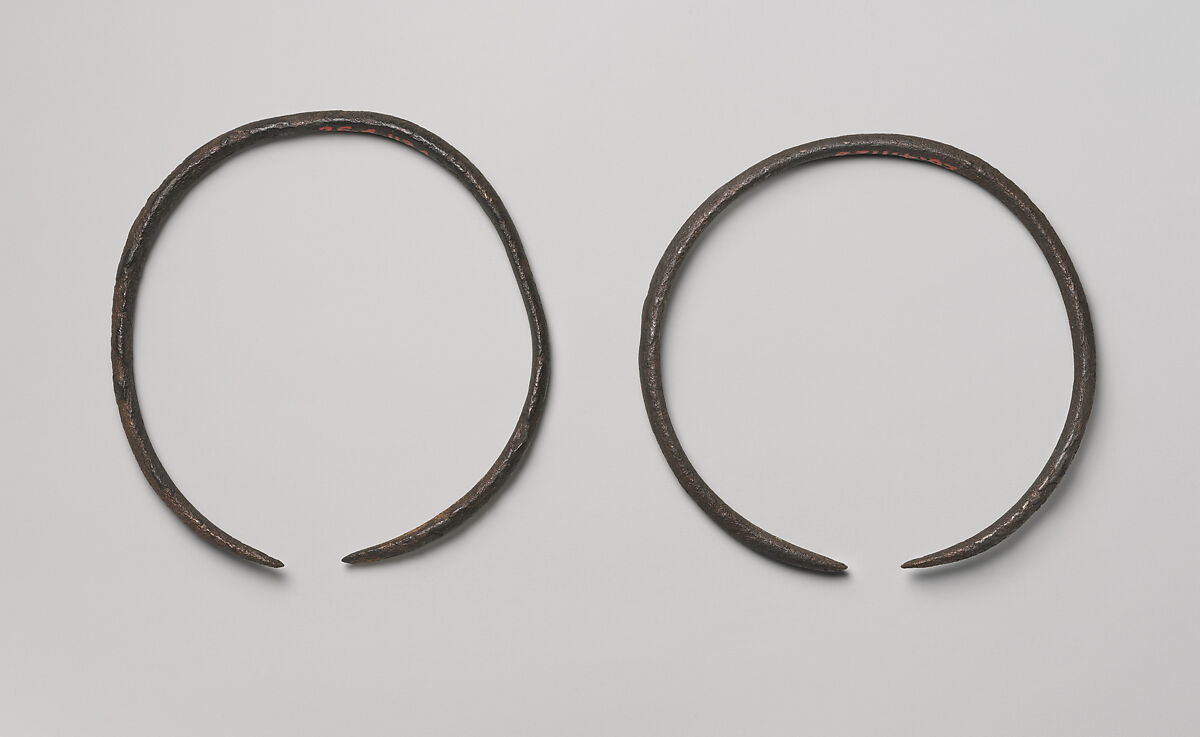 A pair of bracelets or anklets, Copper alloy