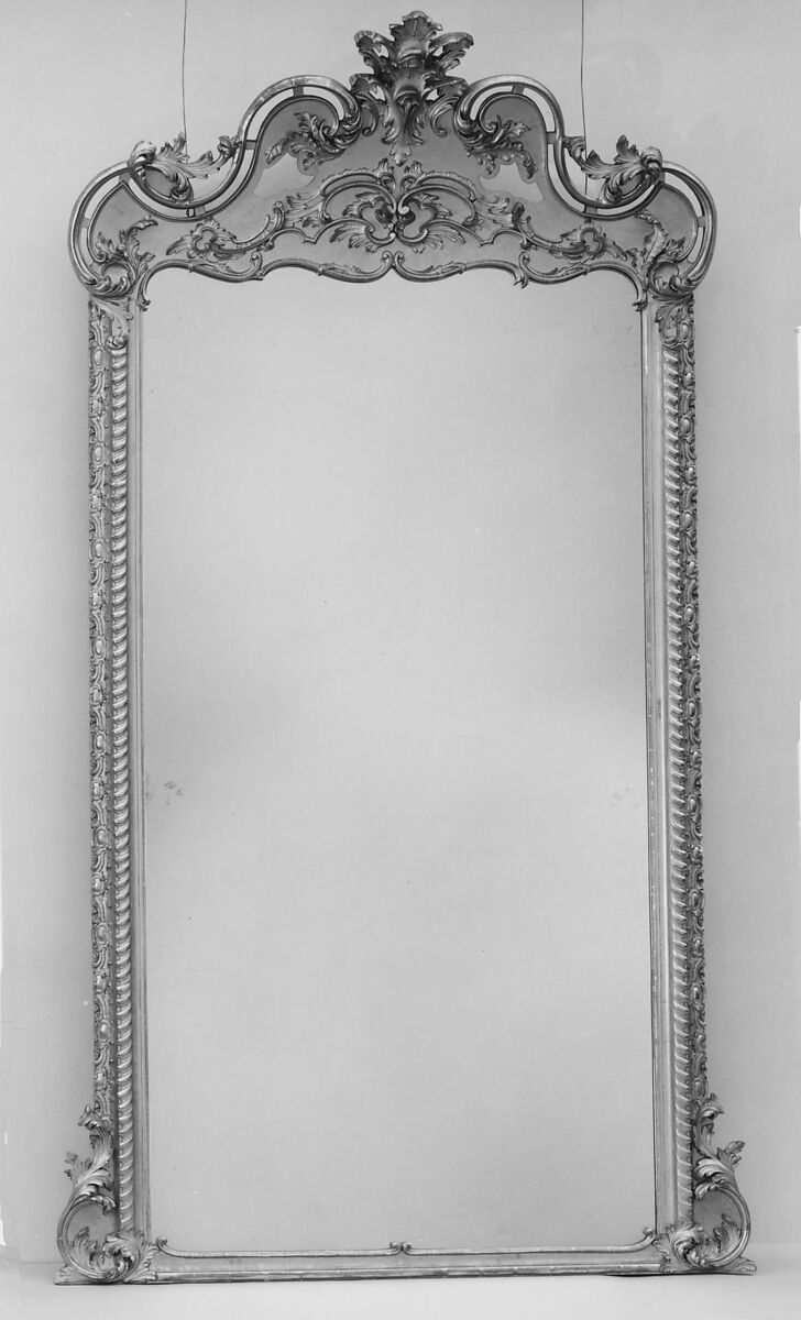 Pier Looking Glass, Glass, gilt gesso, wood, marble, cast iron 