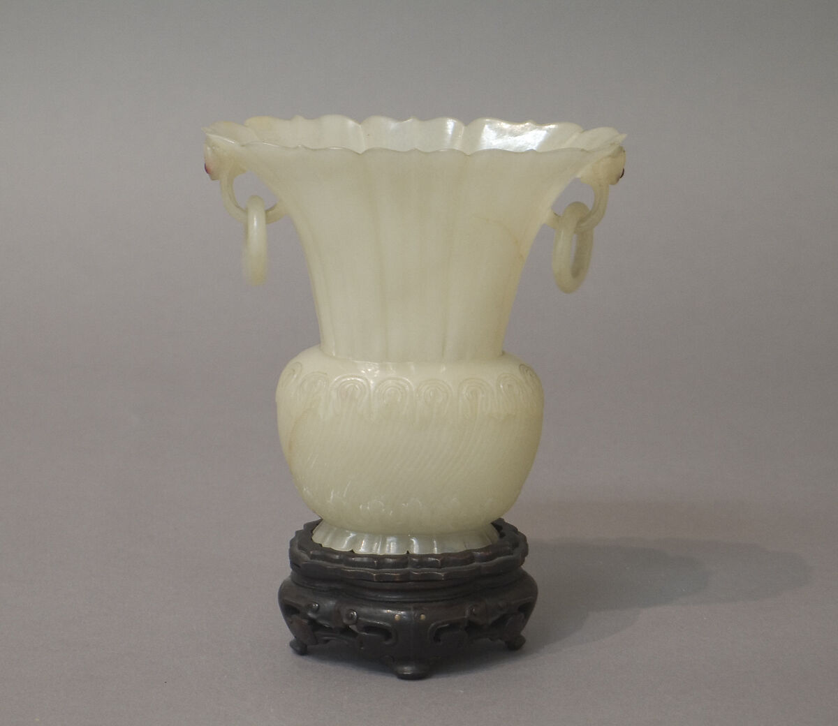Vase with ring handles, Jade (nephrite, China 