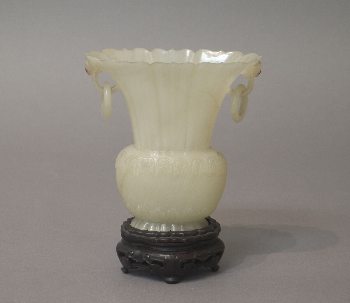 Vase with ring handles, Jade (nephrite, China