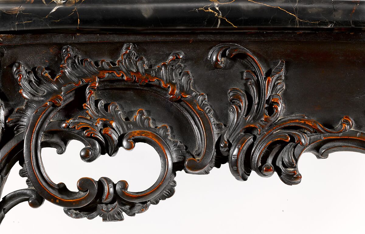 Slab table, Mahogany, black walnut, yellow pine; marble, American