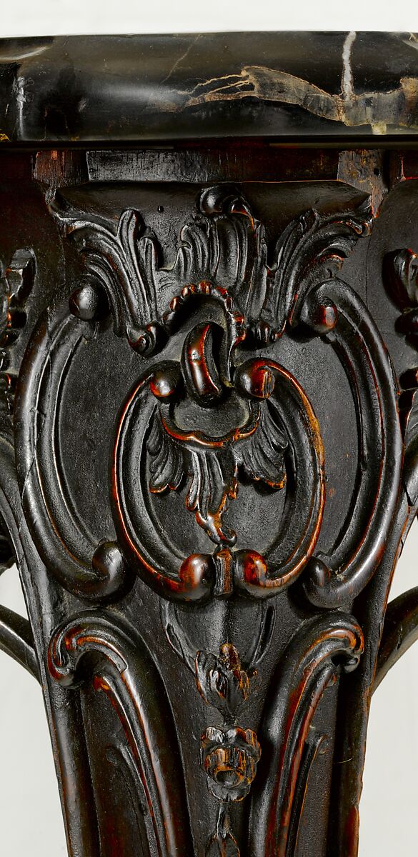 Slab table, Mahogany, black walnut, yellow pine; marble, American