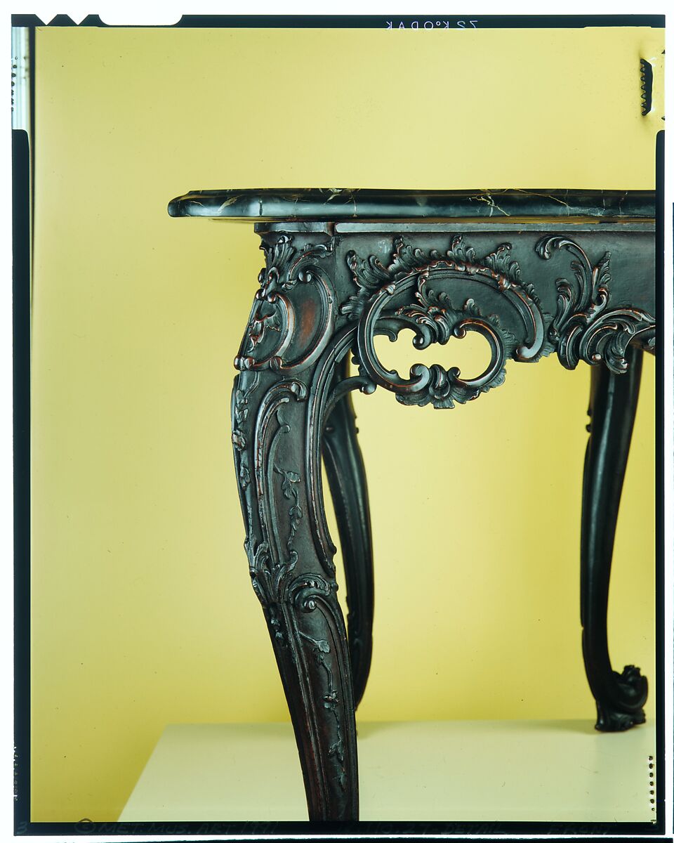 Slab table, Mahogany, black walnut, yellow pine; marble, American