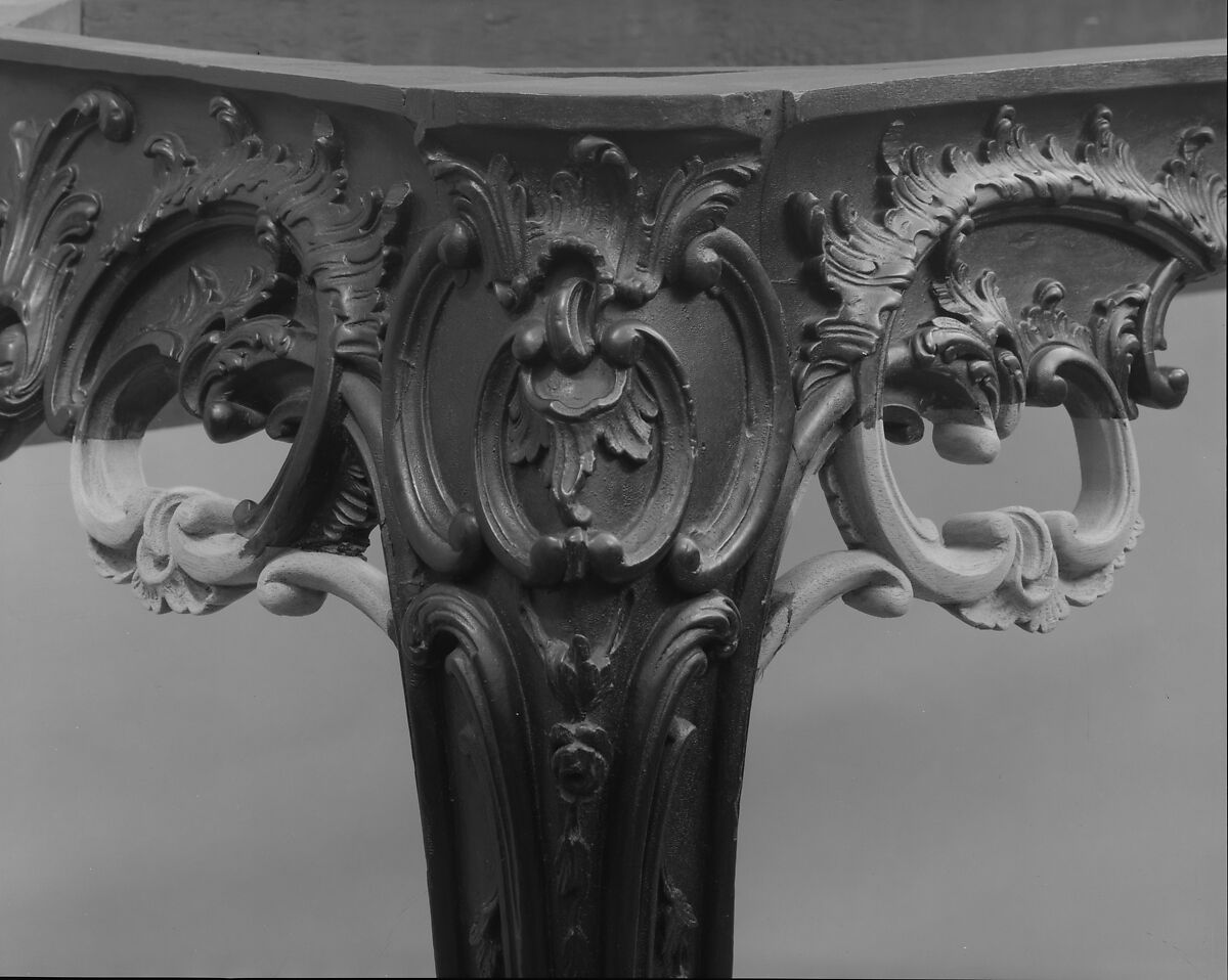 Slab table, Mahogany, black walnut, yellow pine; marble, American