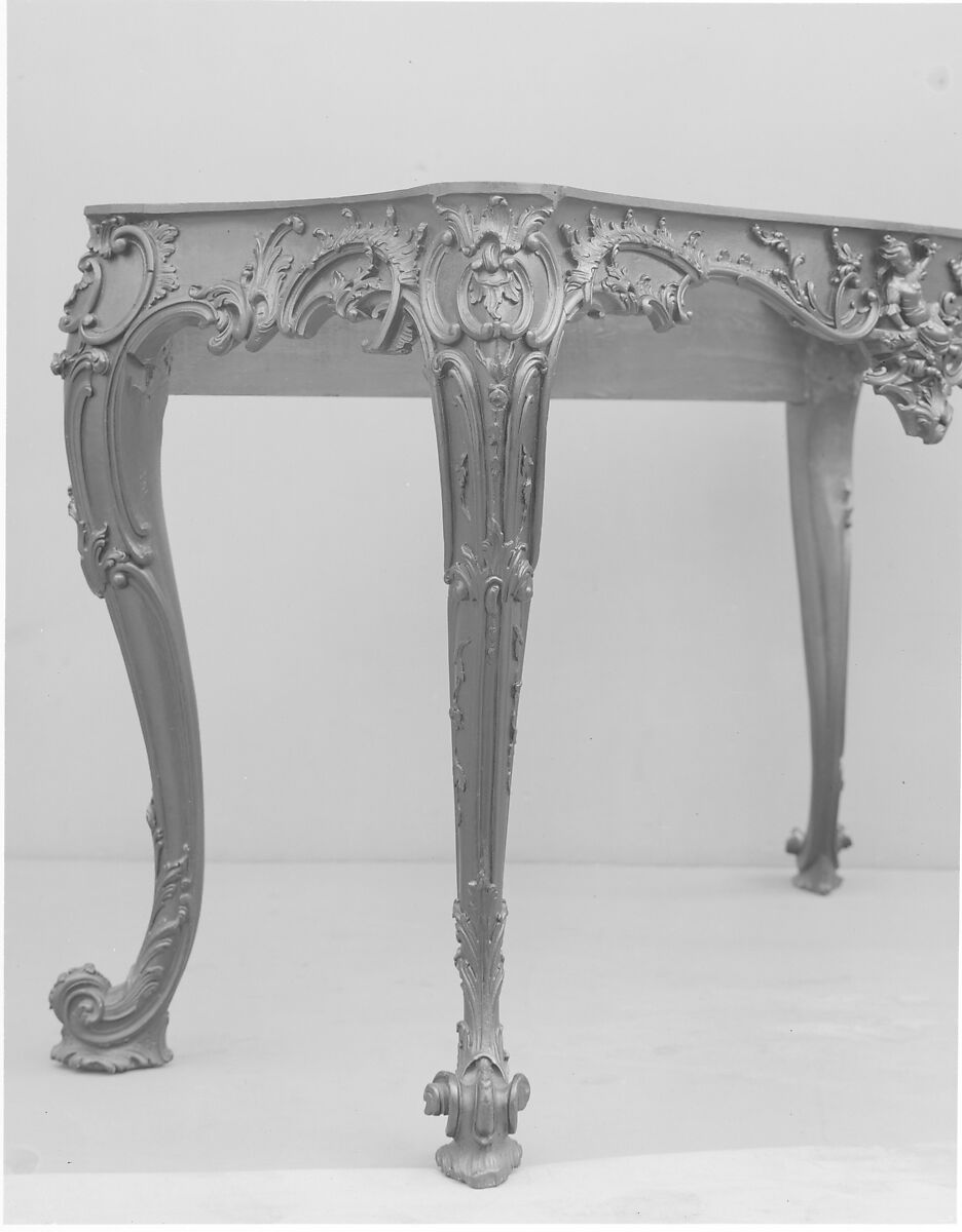 Slab table, Mahogany, black walnut, yellow pine; marble, American