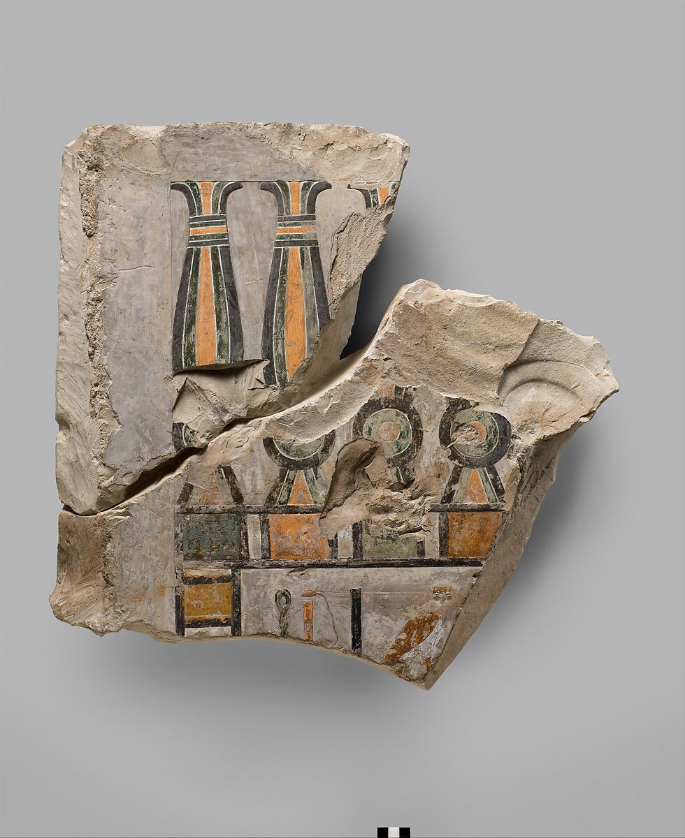 Relief fragment, tomb of Meketre, Kheker, Limestone, paint 