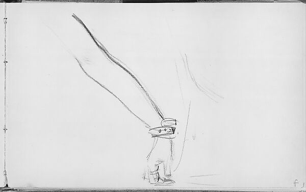 Arm of a Javanese Dancer (from Sketchbook of Javanese Dancers), John Singer Sargent (American, Florence 1856–1925 London), Graphite on off-white wove paper, American 