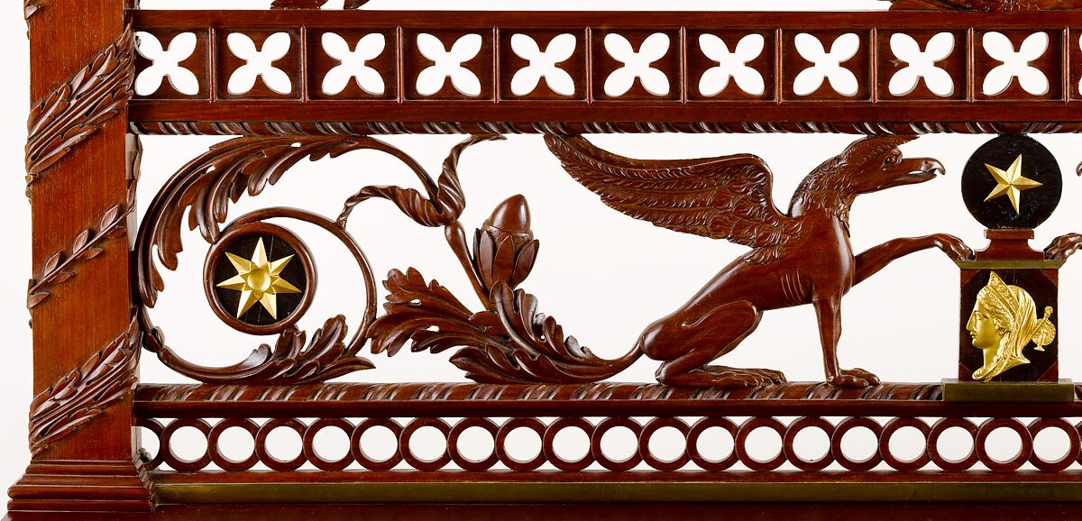 Pier table, Joseph B. Barry and Son (1757–1838), Mahogany, mahogany veneer, satinwood, amboyna, pine, gilt bronze with yellow poplar, American