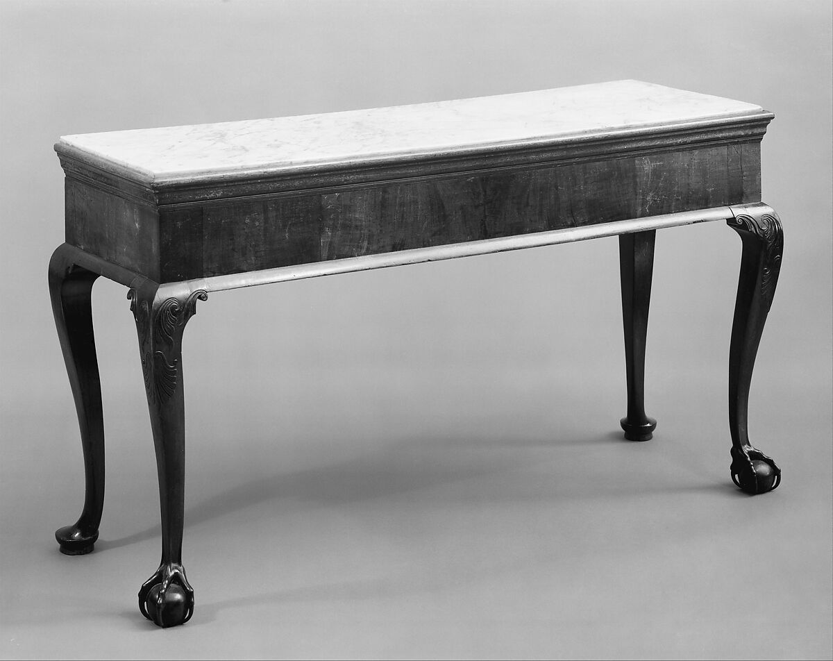 Pier Table, Attributed to John Goddard (1723/1724–1785), Mahogany, mahogany veneer, marble, maple, white pine, American