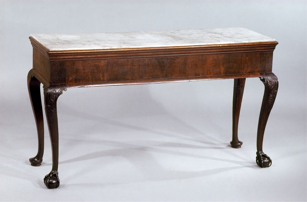 Pier Table, Attributed to John Goddard (1723/1724–1785), Mahogany, mahogany veneer, marble, maple, white pine, American