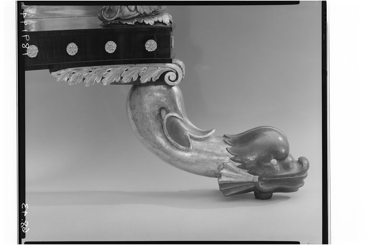 Pier table, Charles-Honoré Lannuier (France 1779–1819 New York), Rosewood, mahogany, marble, pine, tulip poplar, walnut, American