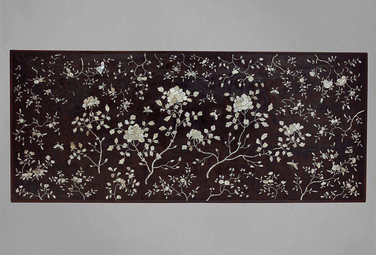 Table with Flowering Sprays, Black lacquer inlaid with mother-of-pearl, China