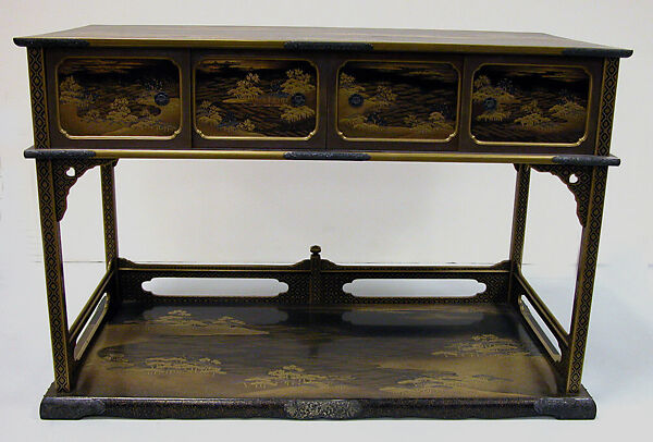 Table with Design of Pines at the Shore