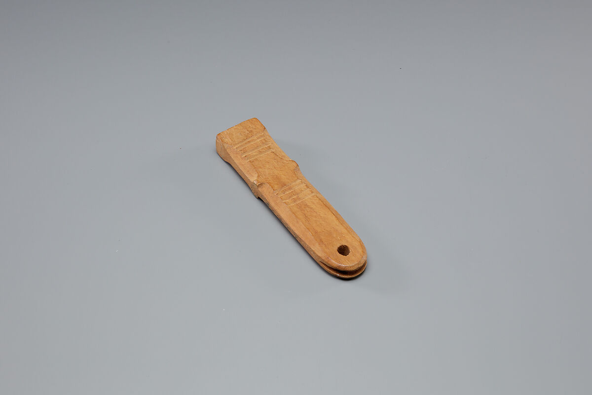 Tweezers Mounted on a Wood Block, Wood, bronze or copper alloy