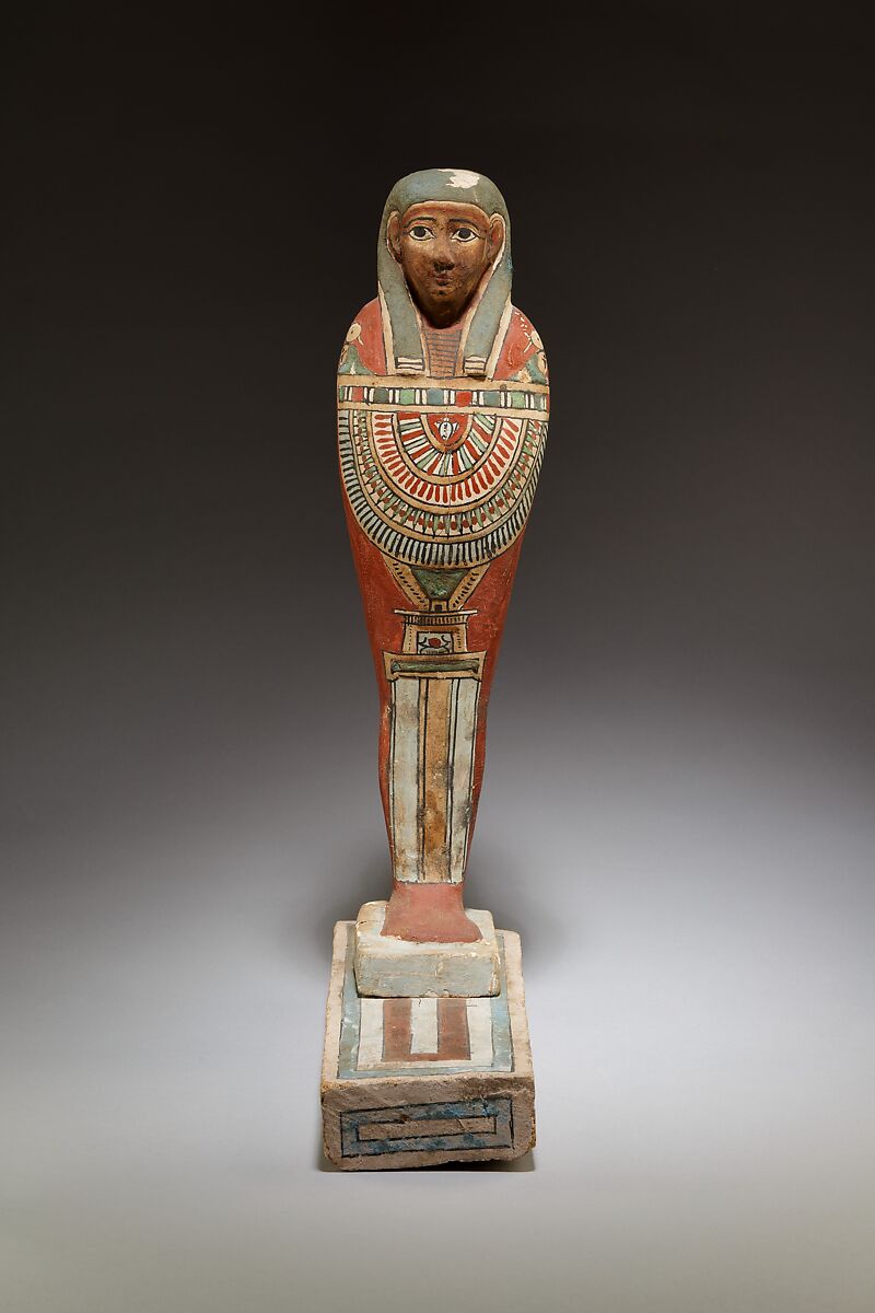 Funerary Figure of Imsety, Plastered and painted wood 