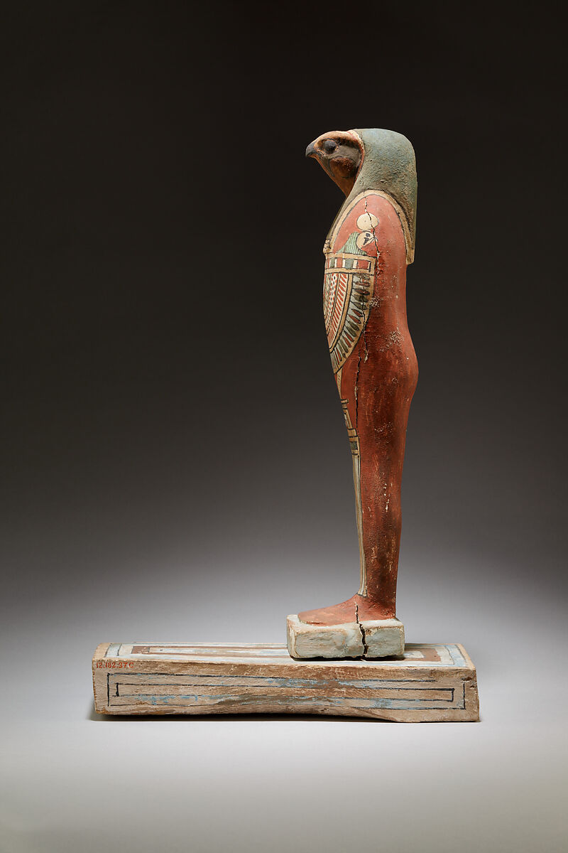Funerary Figure of Qebehsenuef, Plastered and painted wood