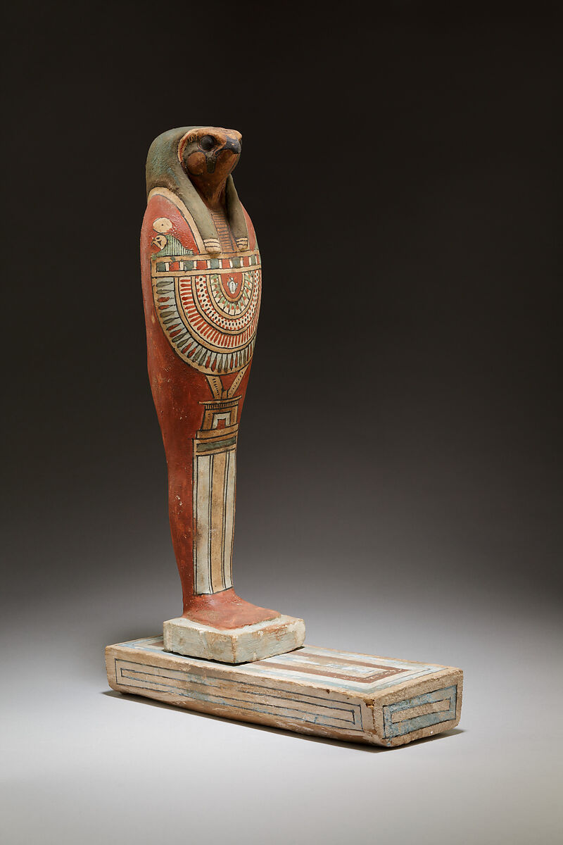Funerary Figure of Qebehsenuef, Plastered and painted wood
