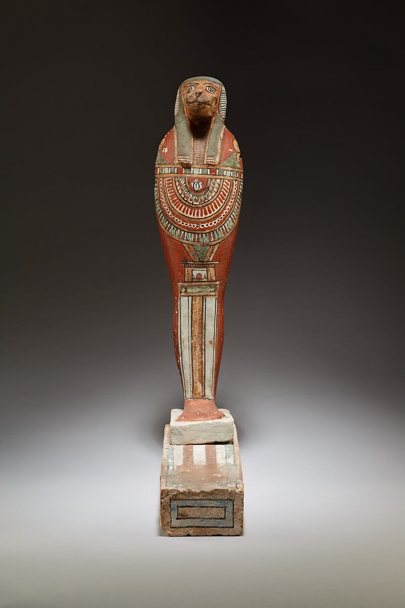 Funerary Figure of Hapy, Plastered and painted wood 