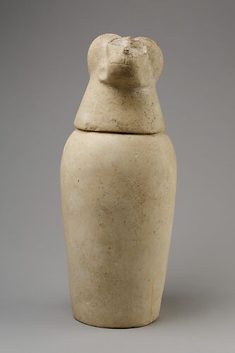 Canopic jar with head of baboon (Hapy)