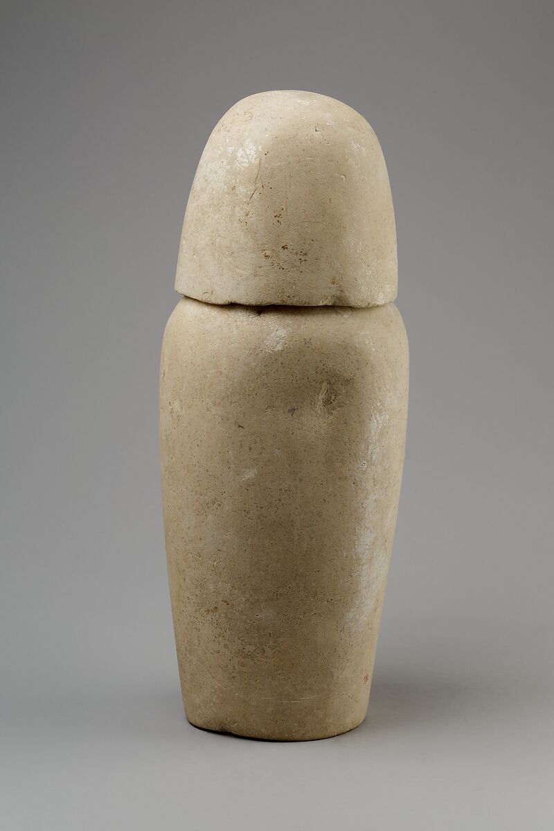 Canopic jar with human head (Imseti), Limestone