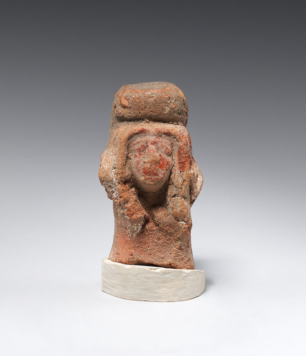 Head of Human Figure, Pottery; paint 