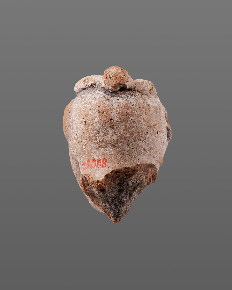 Head from a human figure, Pottery; paint