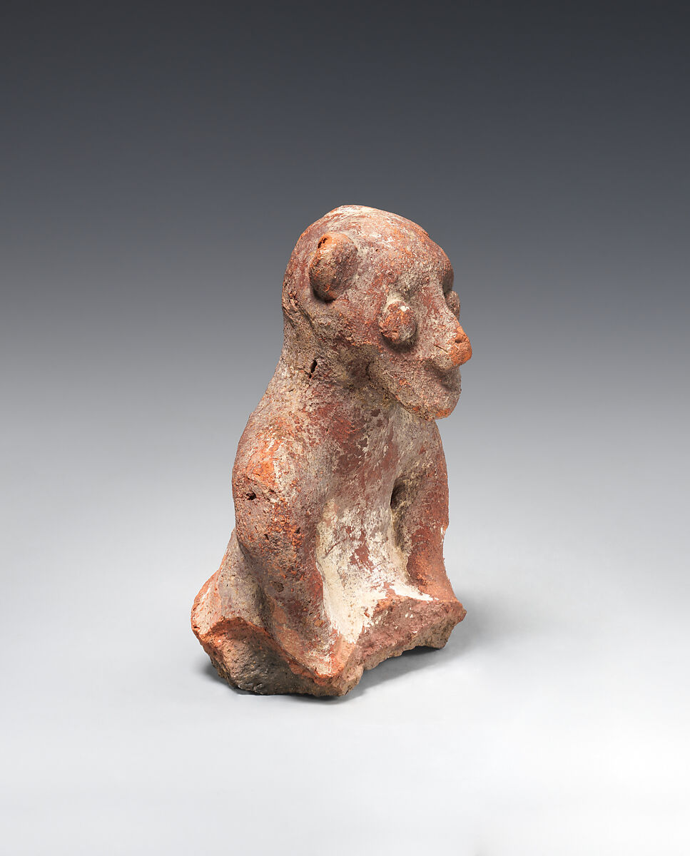 Head and torso of a male figure, Pottery; paint