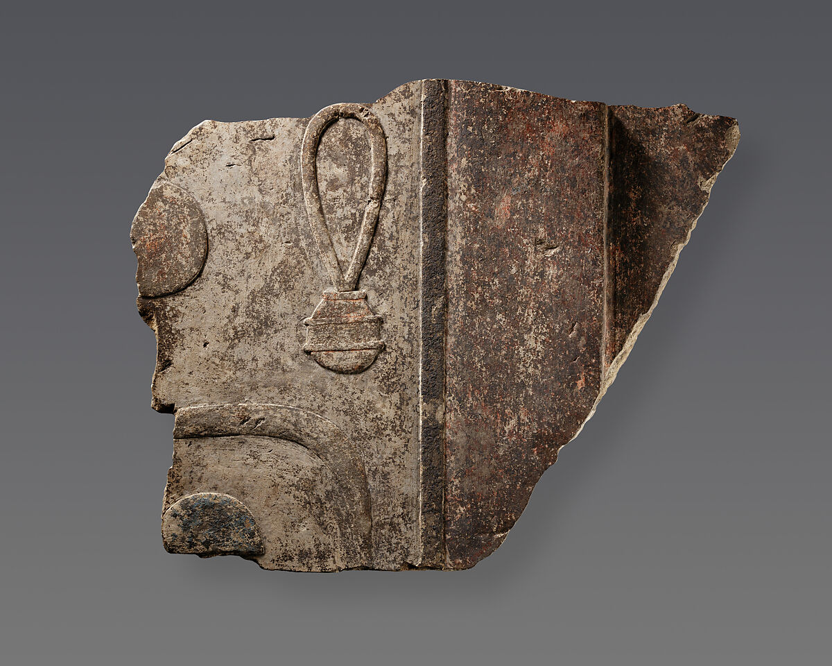 Relief in 2 fragments, Limestone, paint