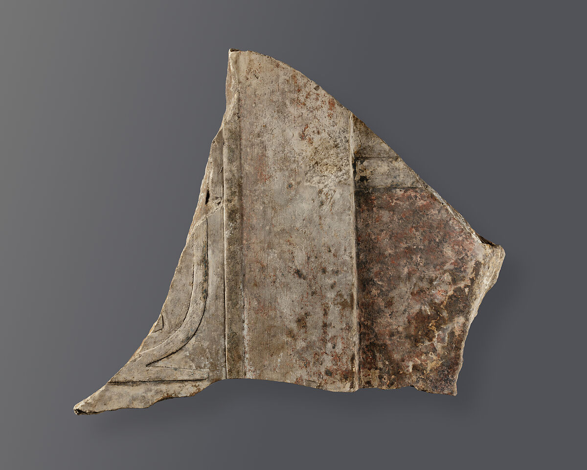 Relief in 2 fragments, Limestone, paint