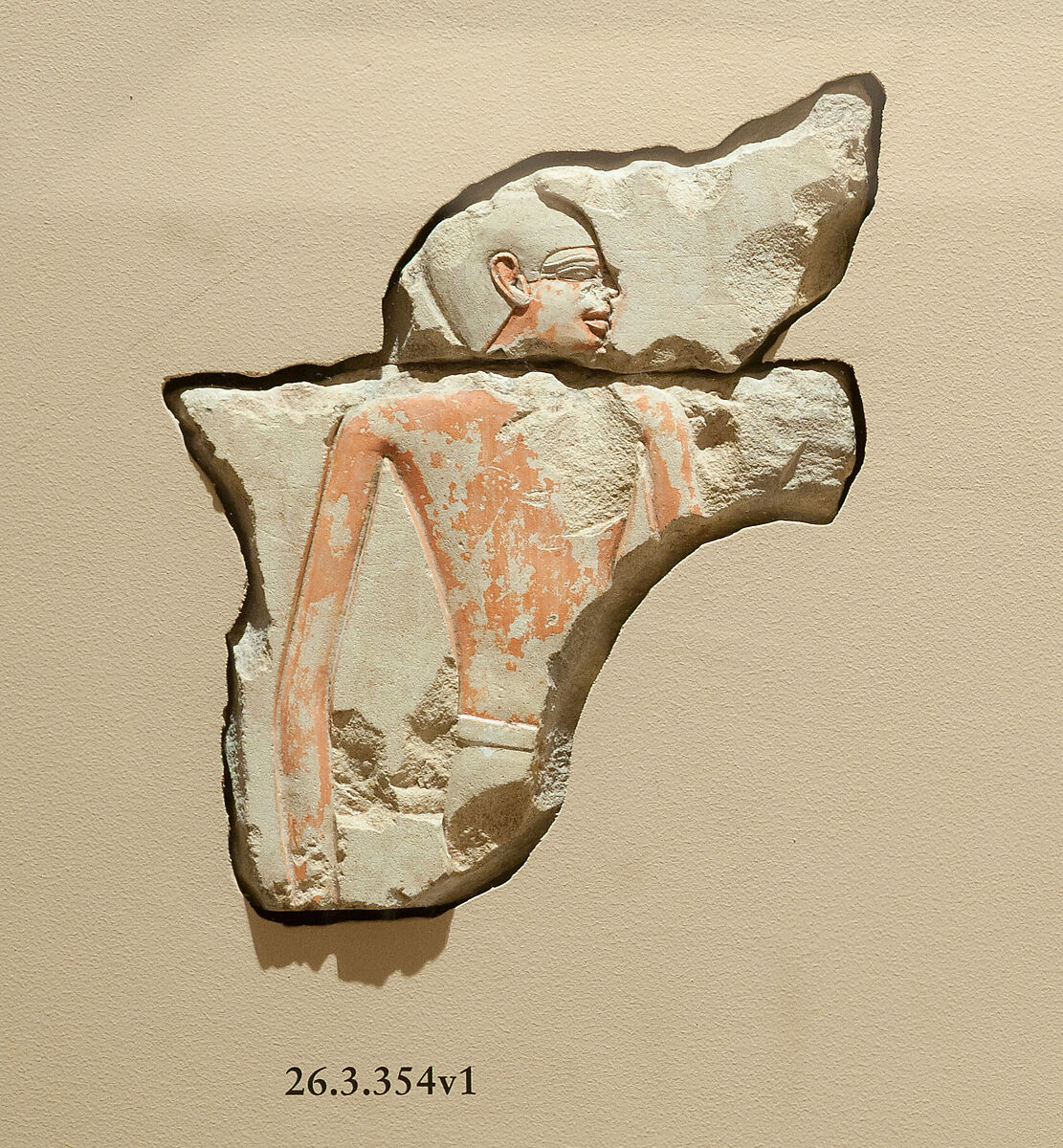 Male figure from offering scene, Limestone, paint 