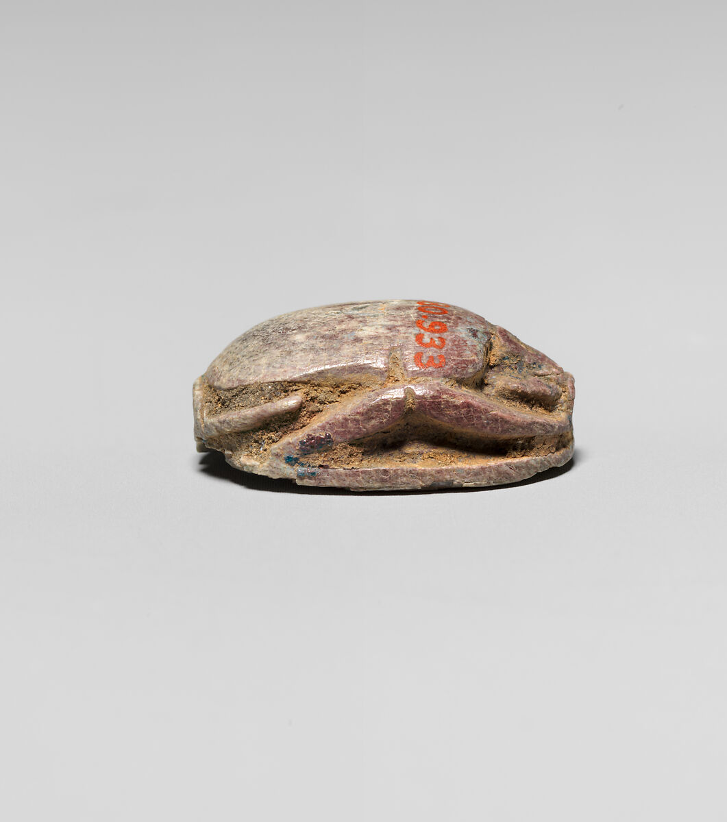 Scarab Inscribed with the Name of Sethnakht, Steatite, traces of green glaze