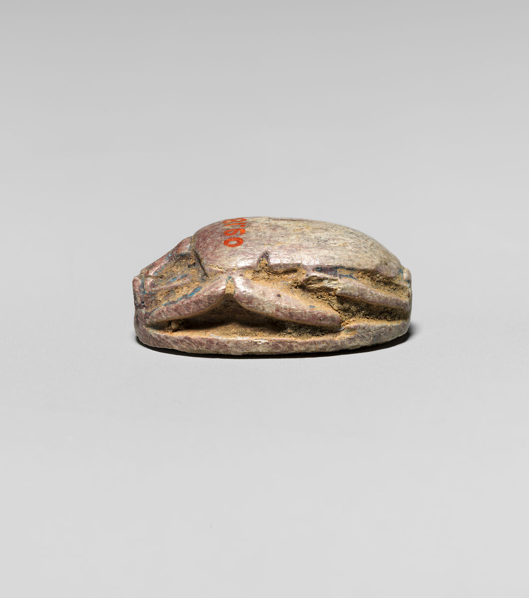 Scarab Inscribed with the Name of Sethnakht, Steatite, traces of green glaze