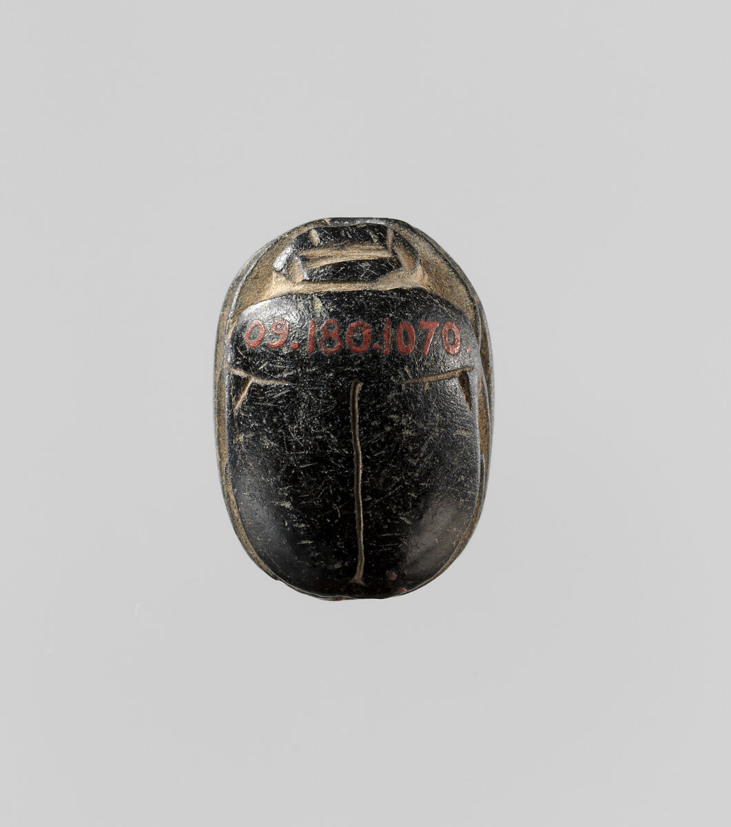 Scarab with Representation of Baal, Black steatite