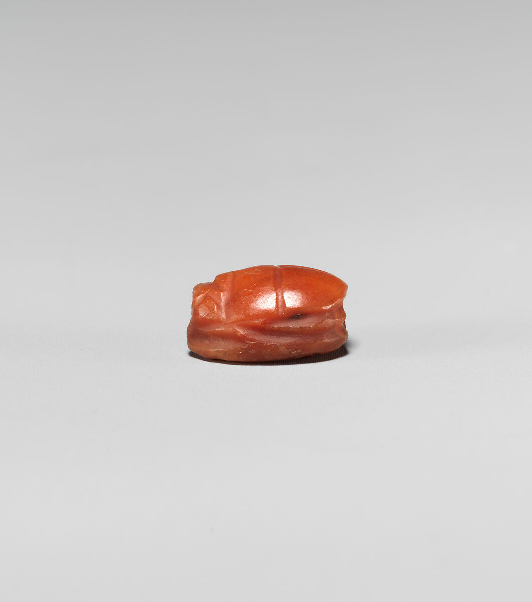 Scarab Decorated with Crossing Lines, Carnelian
