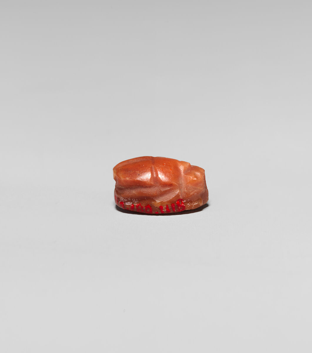 Scarab Decorated with Crossing Lines, Carnelian