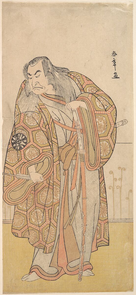 Ikunojo III as Chiyosaki Striking the Chozubachi; a Shower of Gold Coin Flies, Katsukawa Shunshō　勝川春章 (Japanese, 1726–1792), Woodblock print (nishiki-e); ink and color on paper, Japan 