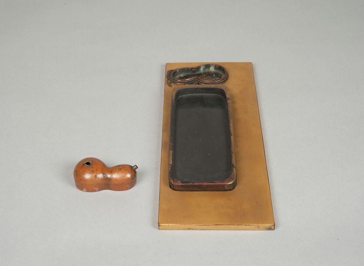 Writing Box with Design of Wild Pink by Fence, Gold maki-e with inlays of ivory and mother-of-pearl on black lacquer, Japan