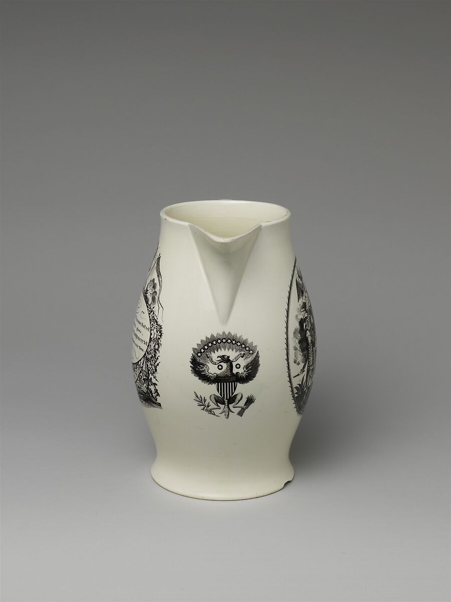 Pitcher, Earthenware, transfer-printed, British (American market)