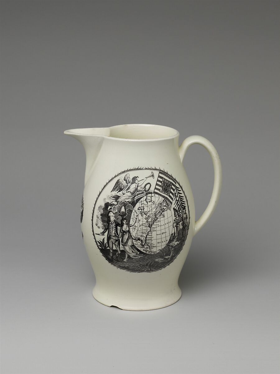 Pitcher, Earthenware, transfer-printed, British (American market)