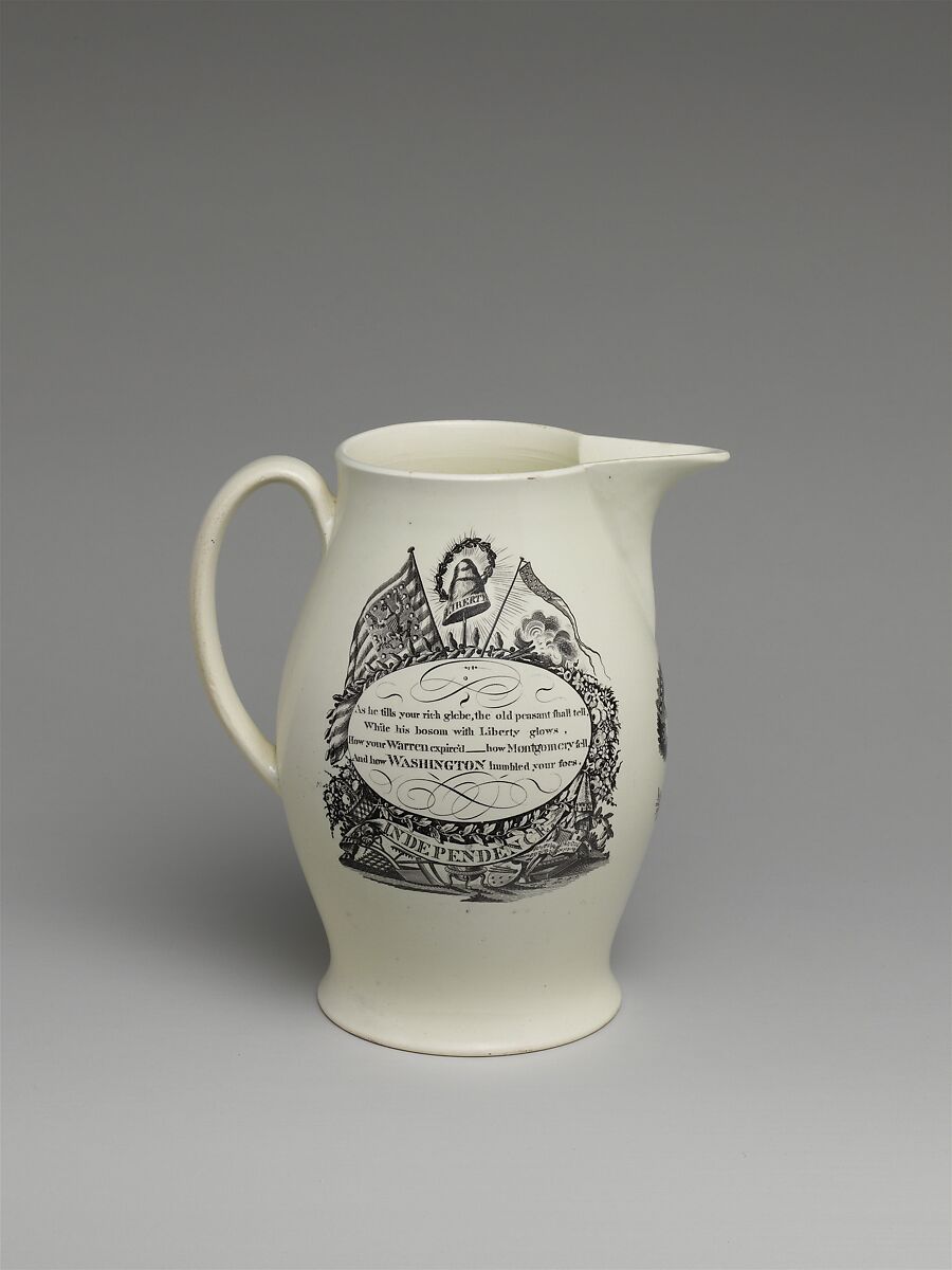 Pitcher, Earthenware, transfer-printed, British (American market) 