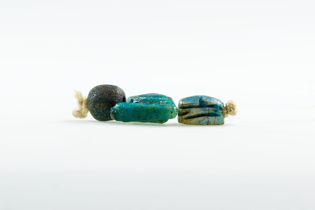 Scarab Inscribed with a Blessing Related to Re, Blue glazed steatite