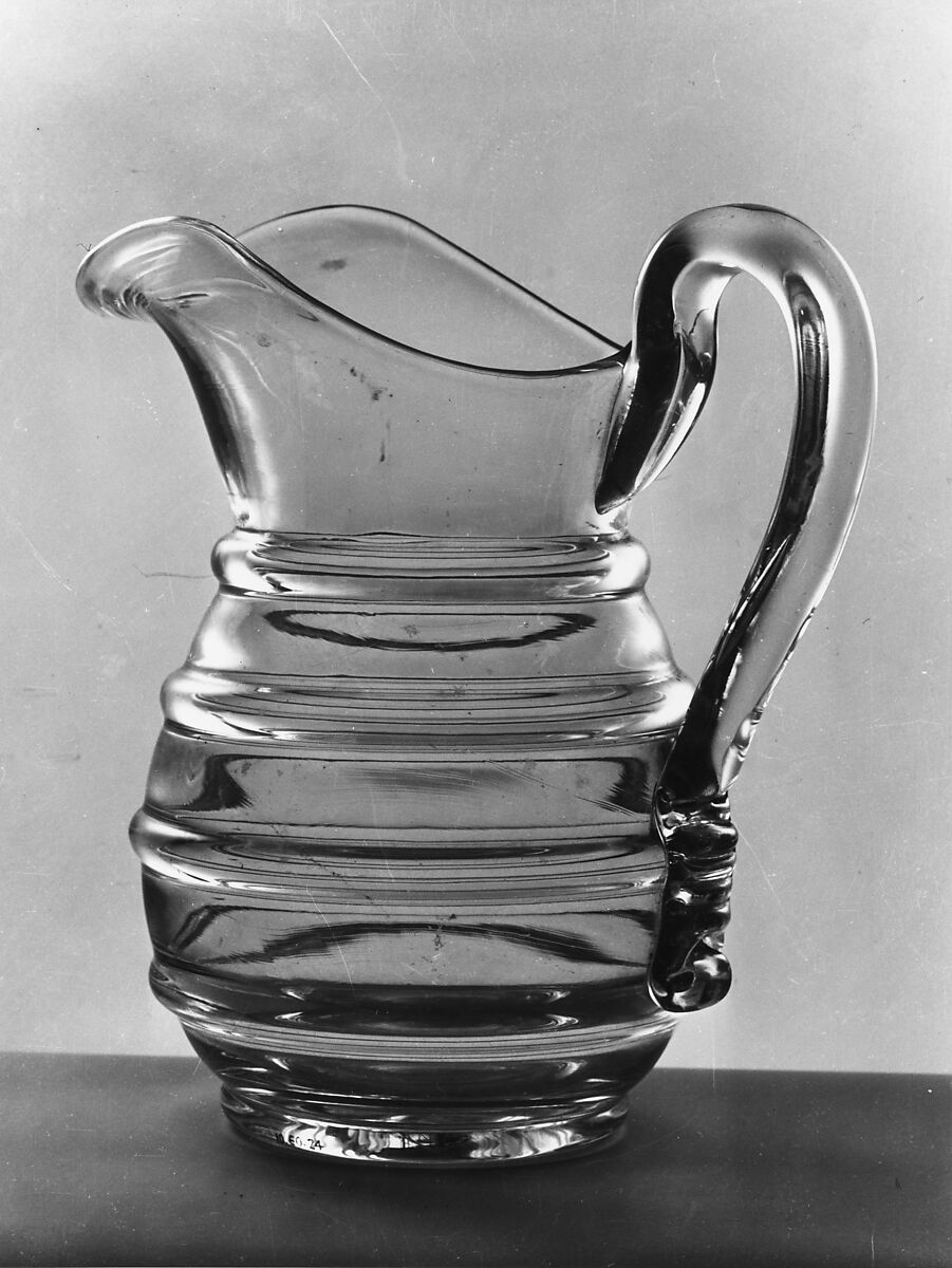 Pitcher, Blown pattern-molded non-lead glass, American 