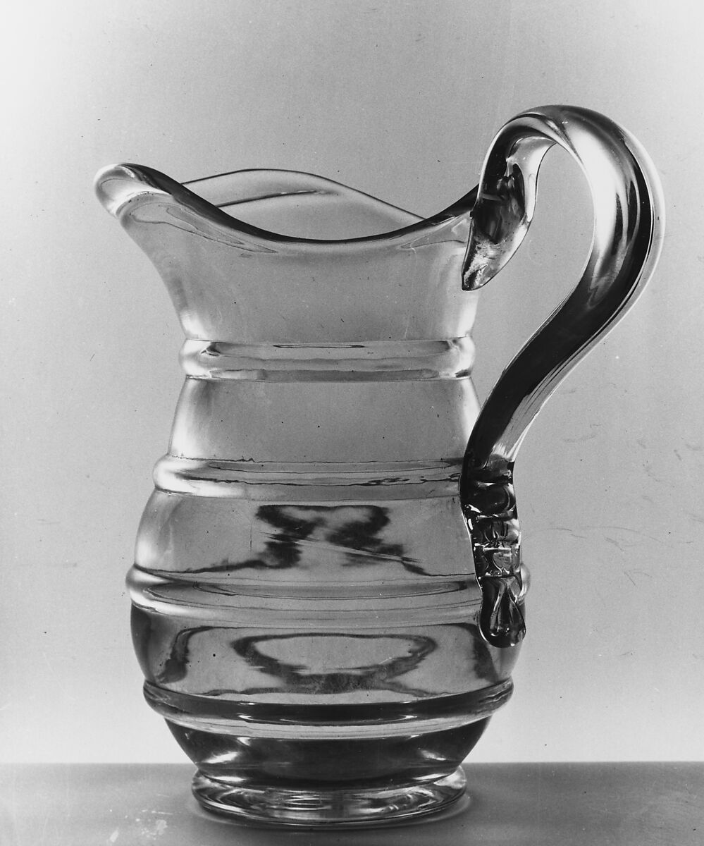 Pitcher, Blown pattern-molded non-lead glass, American 