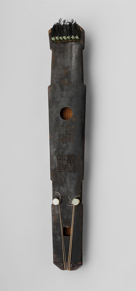 Qin, Prince Lu (Chinese, 1628–1644), Wood, lacquer, jade, silk strings, China