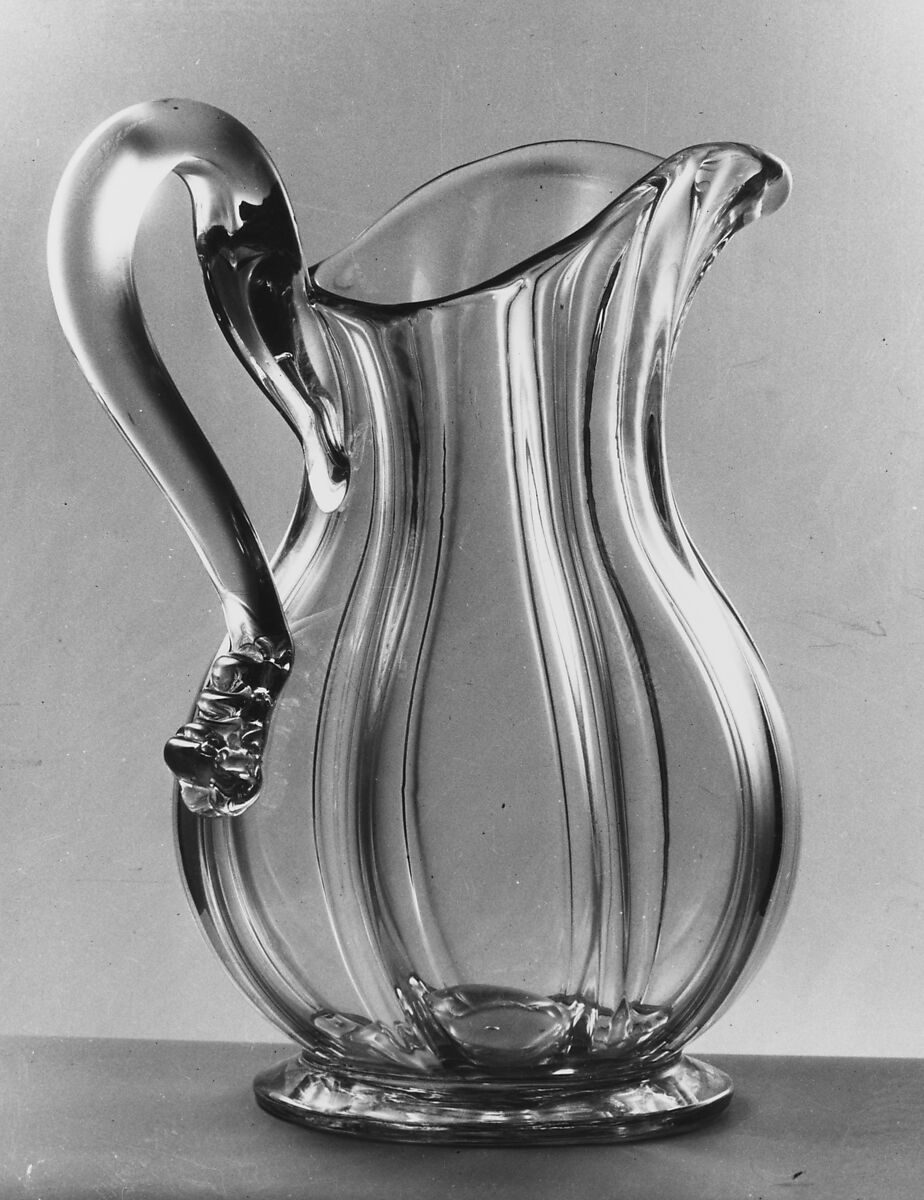 Pitcher, Blown pattern-molded lead glass, American 