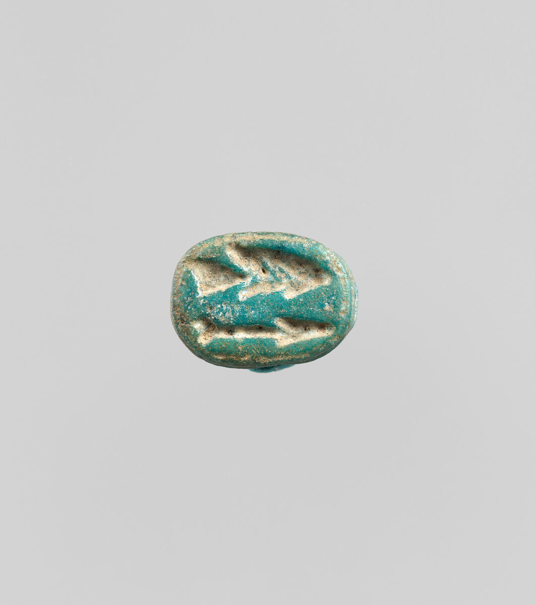 Scarab with the Representation of a Fish, Green glazed faience 